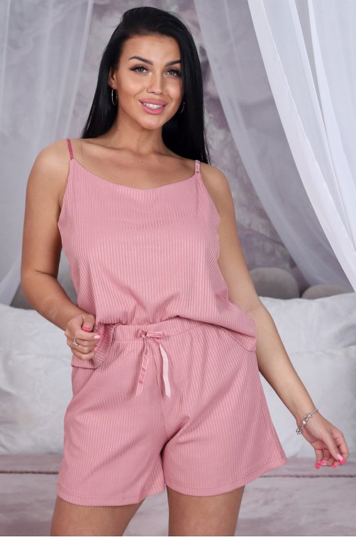 Женская пижама с шортами в рубчик А-Дина Текс