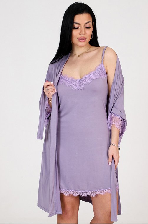 Женский пеньюар с сорочкой из вискозы А-Дина Текс