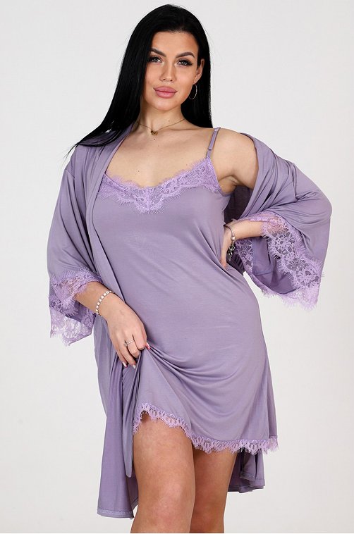 Женский пеньюар с сорочкой из вискозы А-Дина Текс