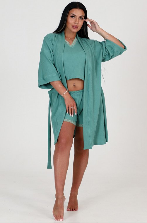 Женский пеньюар с пижамой из вафельного полотна А-Дина Текс