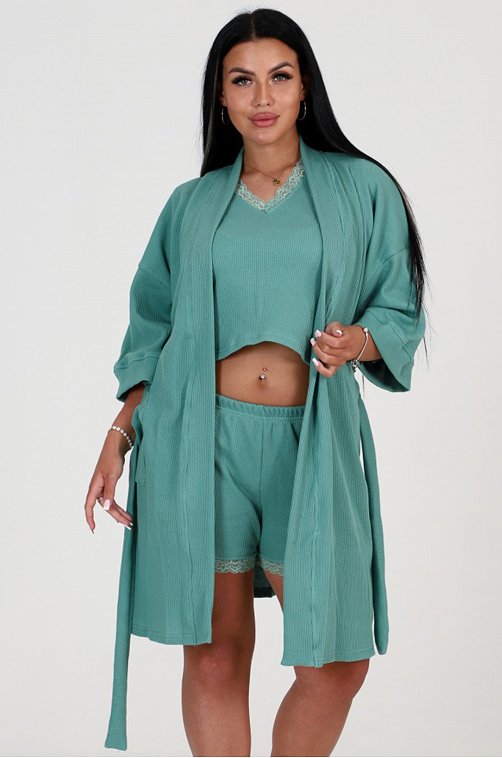 Женский пеньюар с пижамой из вафельного полотна А-Дина Текс