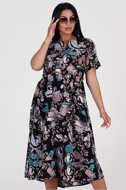 Женское летнее хлопковое платье из штапеля А-Дина Текс