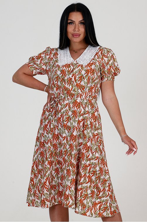 Женское летнее хлопковое платье из штапеля А-Дина Текс