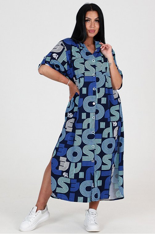 Женское летнее хлопковое платье больших размеров А-Дина Текс