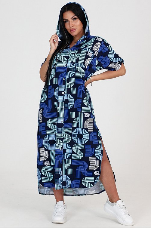 Женское летнее хлопковое платье больших размеров А-Дина Текс