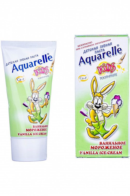Детская зубная паста Kids ванильное мороженое 50 мл Aquarelle