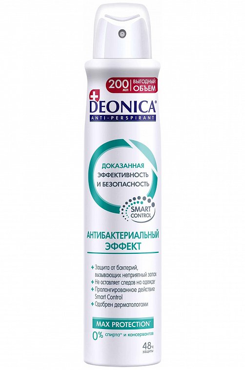 Дезодорант - антиперспирант Deonica антибактериальный эффект женский защита от бактерий 200 мл Deonica