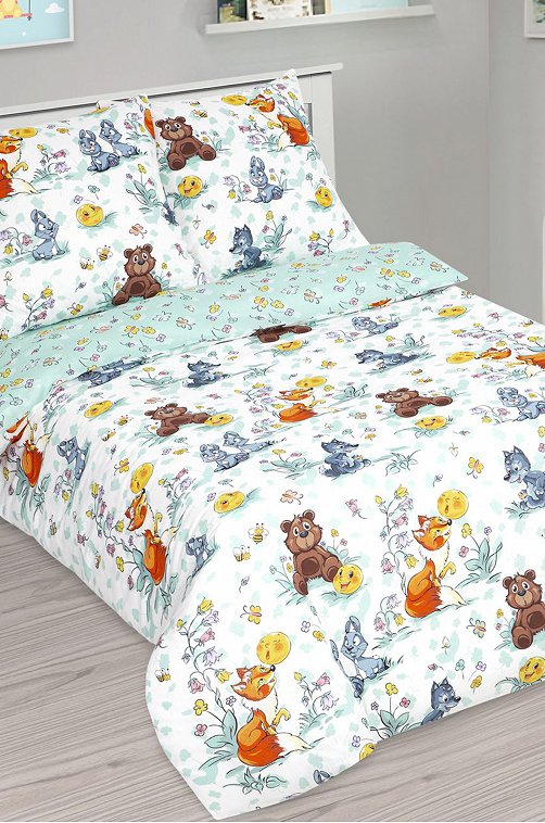 Детское постельное белье из бязи, 1,5 сп, наволочки 70*70 АртПостелька