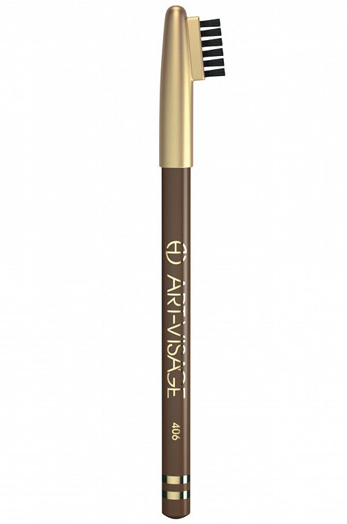 Карандаш для бровей Eyebrow pencil с щеточкой т.406 коричневый 0,78 г Art-Visage