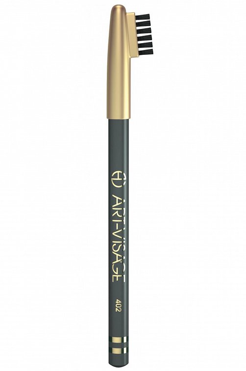 Карандаш для бровей Eyebrow pencil с щеточкой т.402 серый 0,78 г Art-Visage