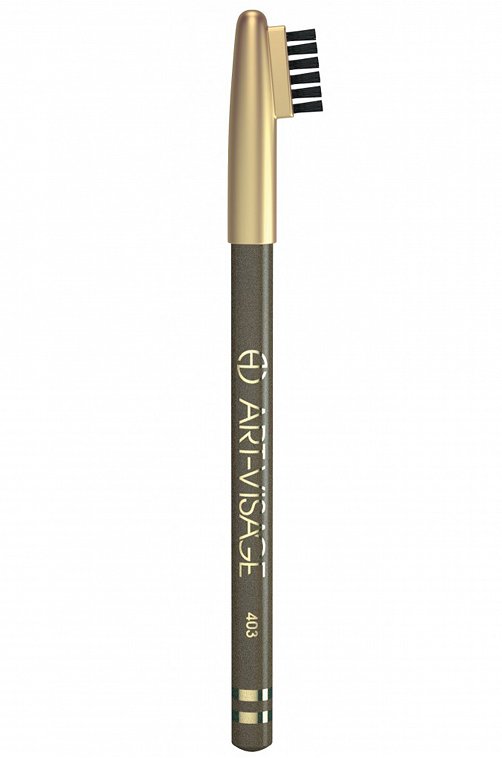 Карандаш для бровей Eyebrow pencil с щеточкой т.403 серый беж 0,78 г Art-Visage