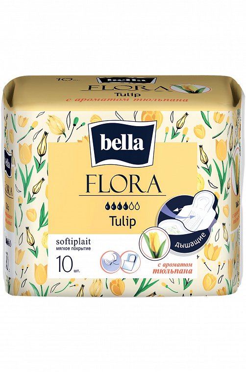 Женские ароматизированные гигиенические прокладки bella FLORA Tulip 10 шт. Bella