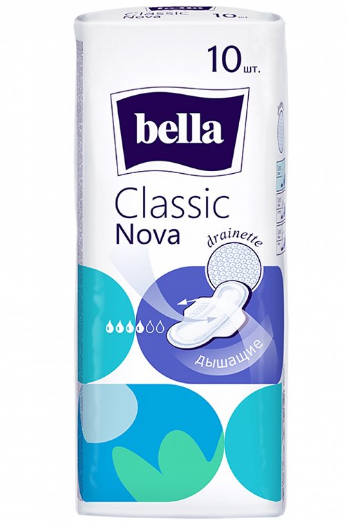 Женские гигиенические прокладки с крылышками bella Classic nova 10 шт. Bella