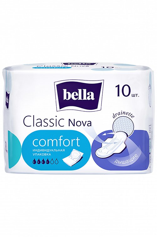 Прокладки женские гигиенические впитывающие bella Classic Nova сomfort 10 шт. Bella