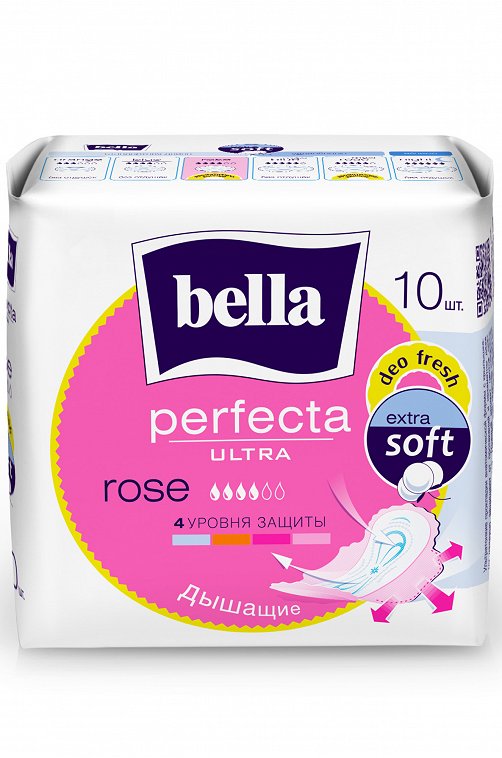Прокладки ультратонкиет Perfecta Ultra Rose deo fresh 10 шт Bella