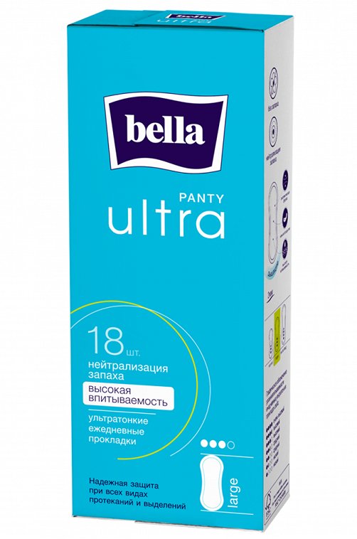 Ультратонкие женские гигиенические ежедневные прокладки Bella PANTY ultra 18 шт, размер large Bella