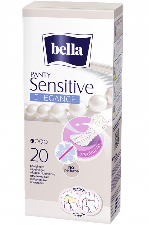 Женские ультратонкие ежедневные прокладки bella panty Sensitive  Elegance 20 шт Bella
