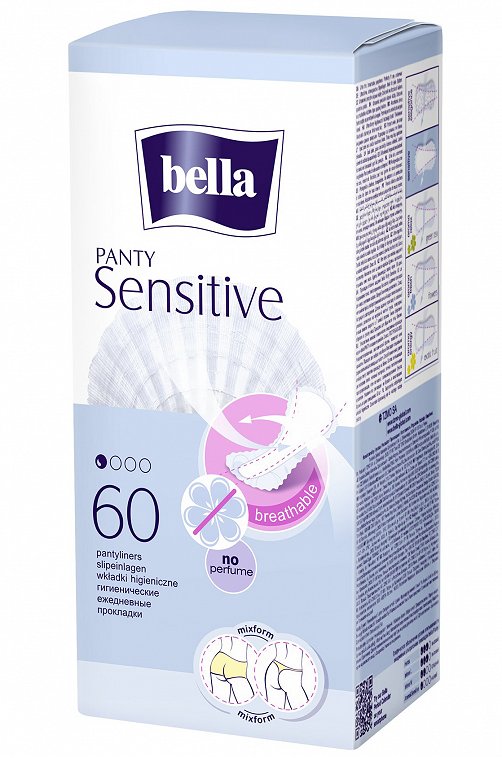 Женские ультратонкие ежедневные прокладки bella Panty Sensitive 60 шт. Bella