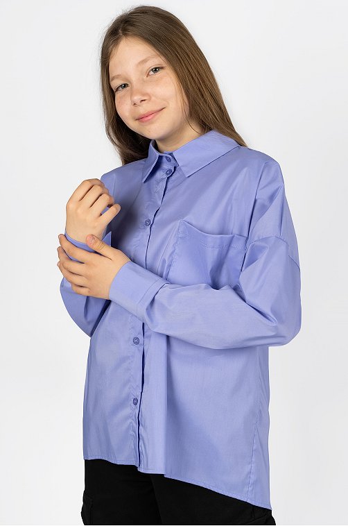 Рубашка оверсайз с длинным рукавом для девочки Be Friends