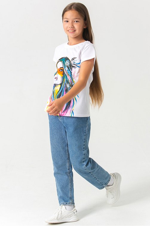 Хлопковая футболка для девочки Bonito