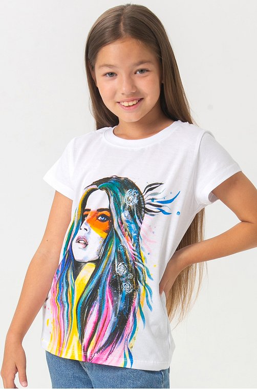 Хлопковая футболка для девочки Bonito