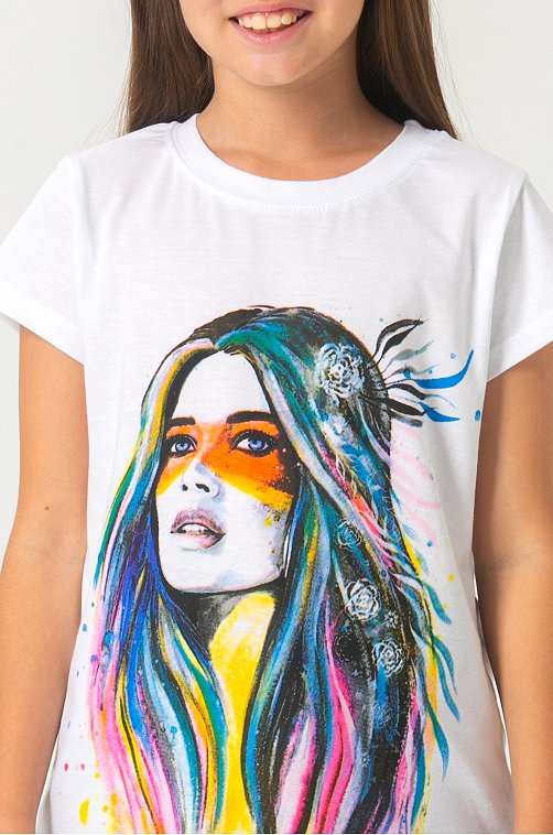 Хлопковая футболка для девочки Bonito