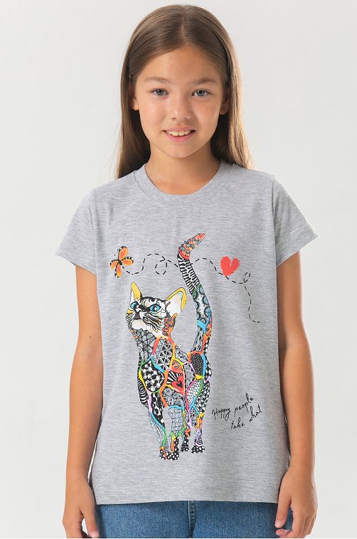 Хлопковая футболка для девочки Bonito