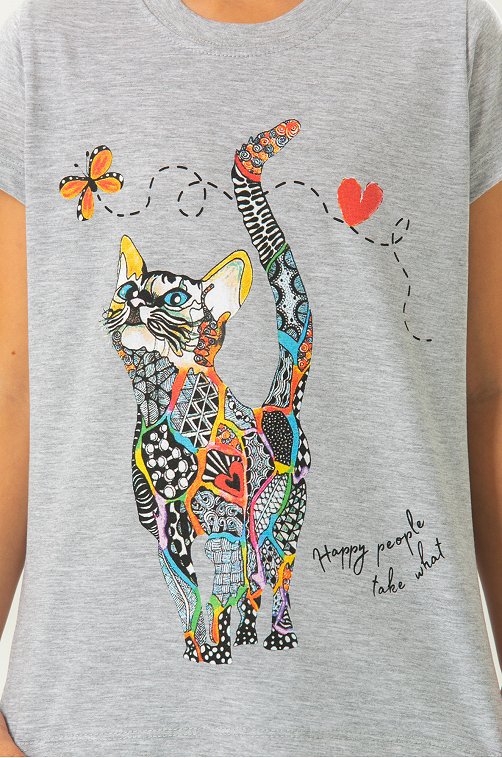 Хлопковая футболка для девочки Bonito