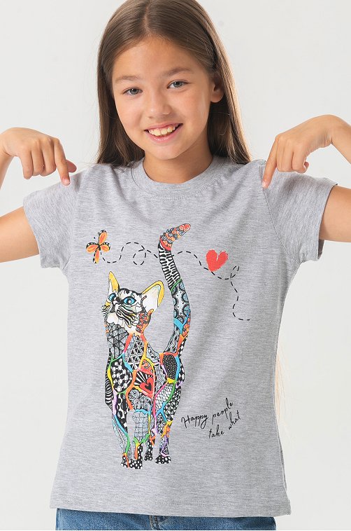 Хлопковая футболка для девочки Bonito