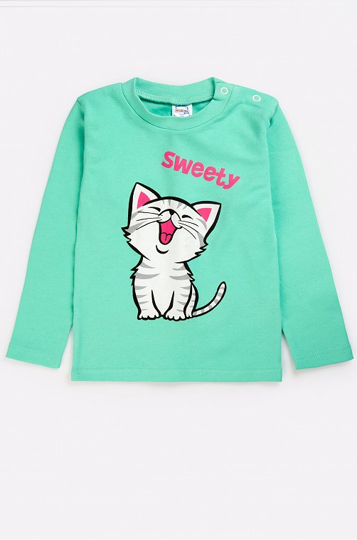 Джемпер для девочки Bonito 6631262 зеленый купить оптом в HappyWear.ru