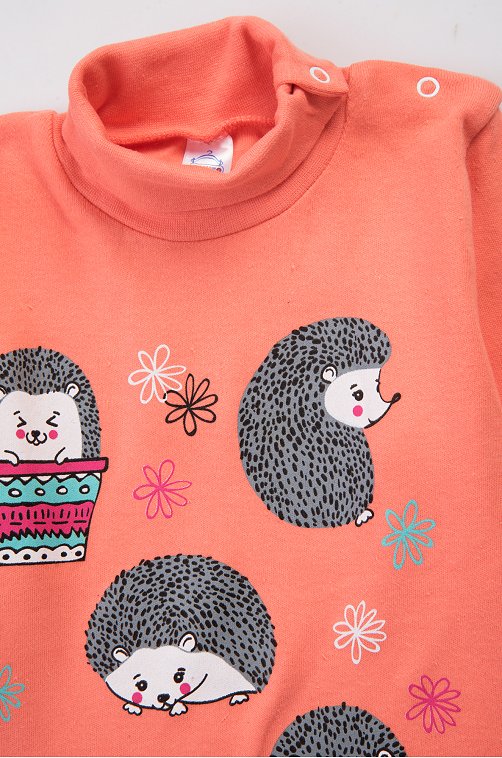 Теплая водолазка для девочки из интерлока с начесом Bonito