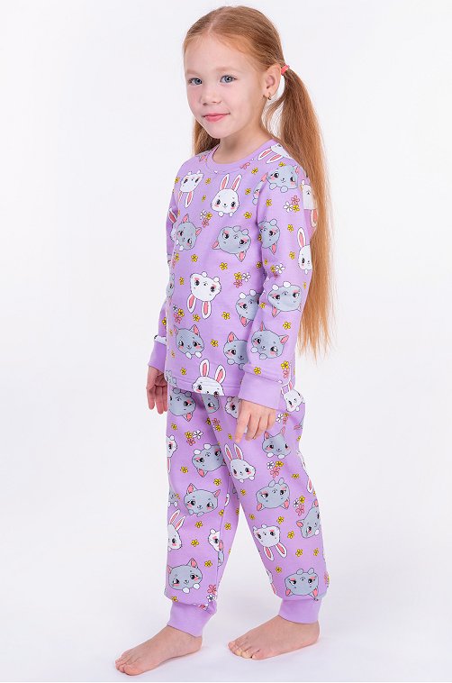 Пижама из футера двухнитки с начесом для девочки Bonito