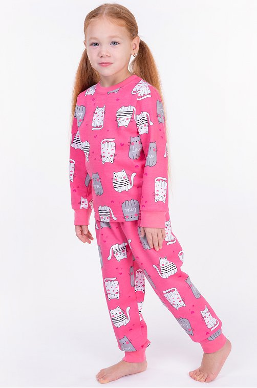 Пижама из футера двухнитки с начесом для девочки Bonito