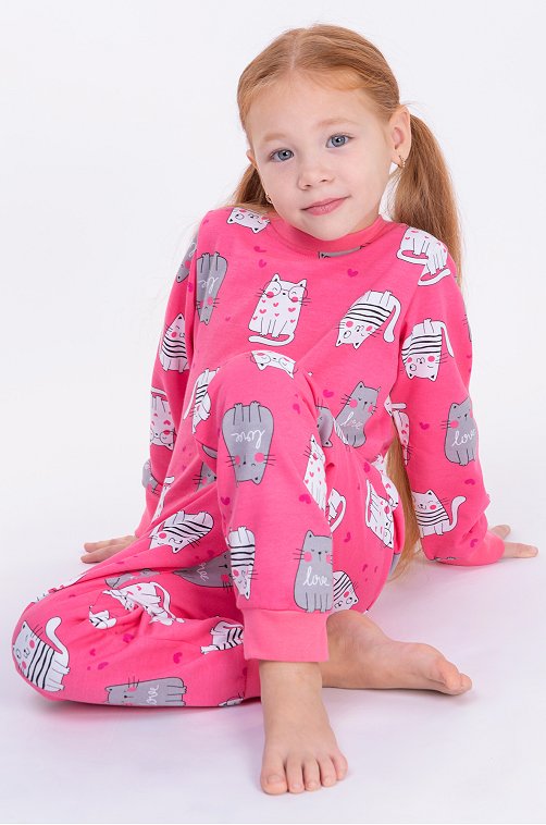 Пижама из футера двухнитки с начесом для девочки Bonito
