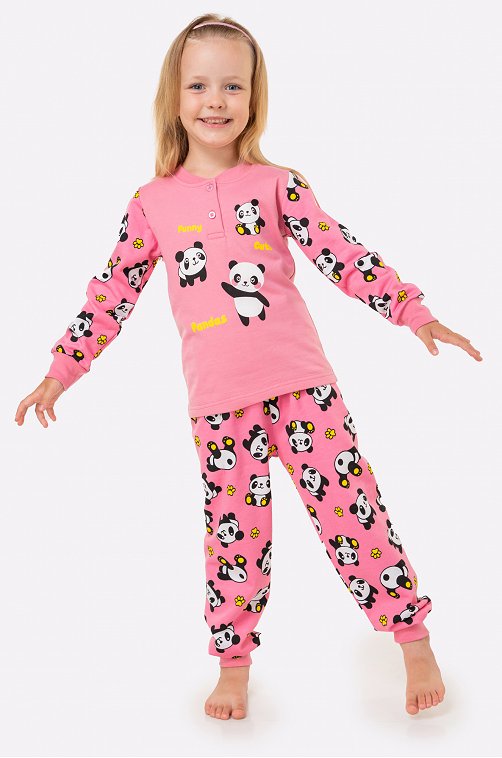 Теплая пижама из футера двухнитки для девочки Bonito