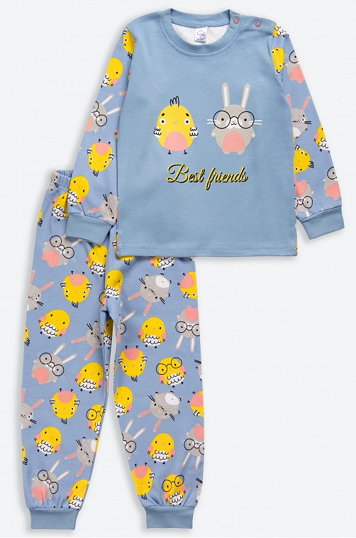 Хлопковая пижама из интерлока для девочки Bonito