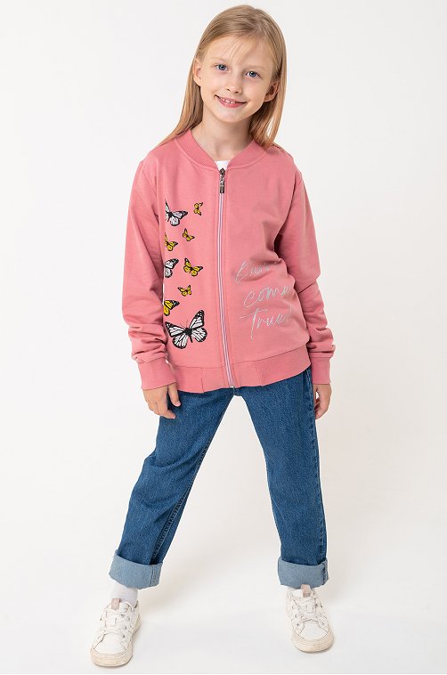 Бомбер для девочки из футера Bonito
