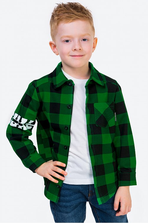 рубашка зеленая для мальчика
