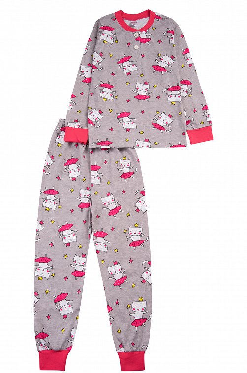 Пижама для девочки Bonito 6612791 серый купить оптом в HappyWear.ru