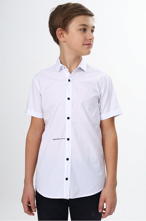 Рубашка с застежками на кнопках с коротким рукавом для мальчика Blueland