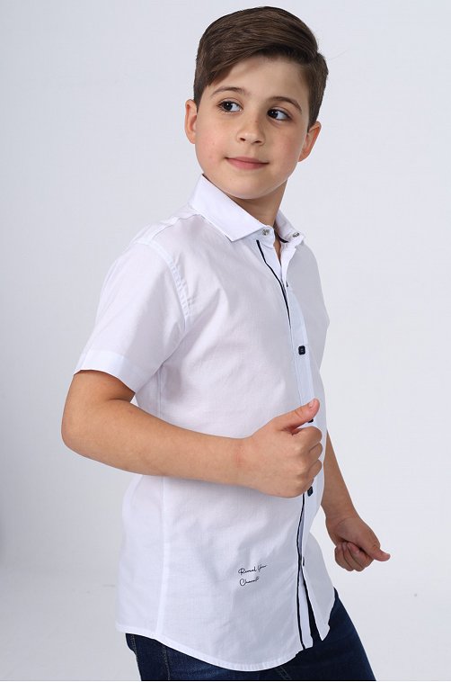 Рубашка на кнопках с коротким рукавом для мальчика Blueland