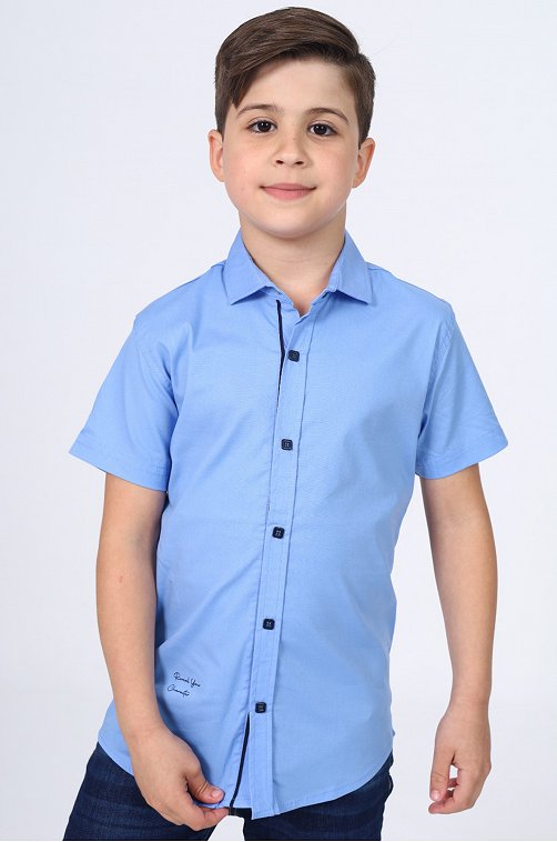 Рубашка на кнопках с коротким рукавом для мальчика Blueland