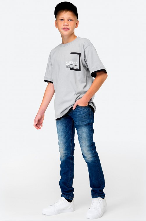 Футболка оверсайз из хлопка для мальчика First Kids