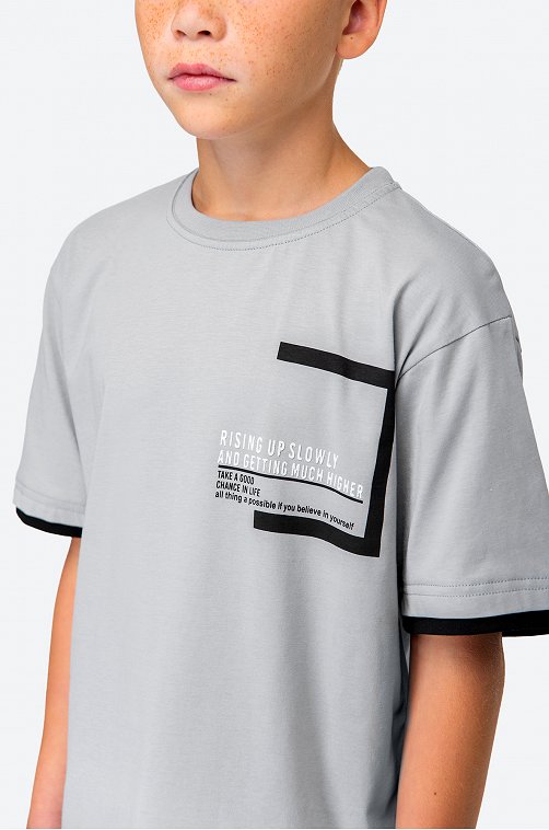 Футболка оверсайз из хлопка для мальчика First Kids