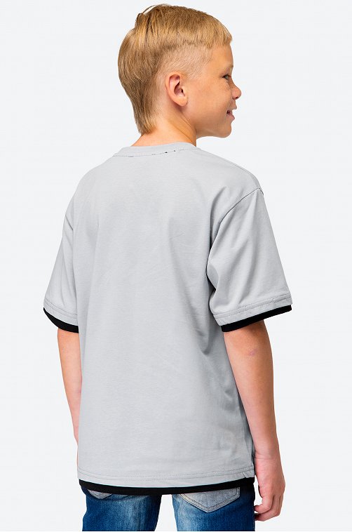 Футболка оверсайз из хлопка для мальчика First Kids