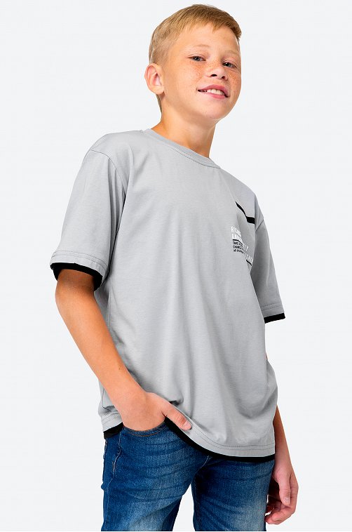 Футболка оверсайз из хлопка для мальчика First Kids