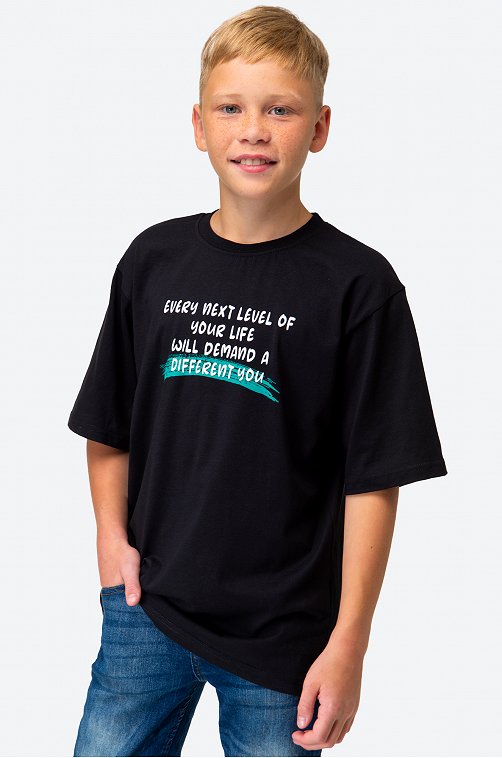 Футболка оверсайз из хлопка для мальчика First Kids