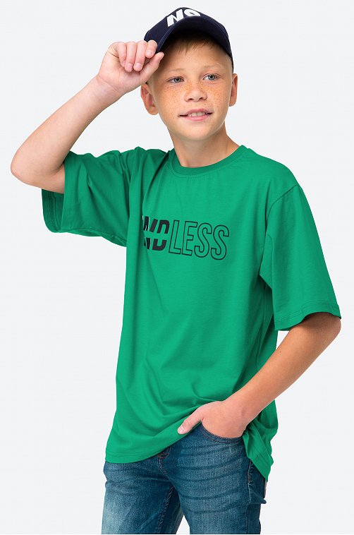 Футболка оверсайз из хлопка для мальчика First Kids