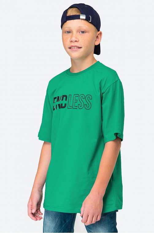 Футболка оверсайз из хлопка для мальчика First Kids