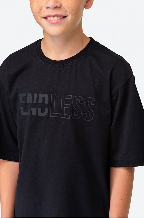 Футболка оверсайз из хлопка для мальчика First Kids